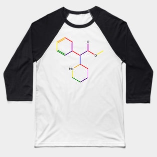Ritalin Molecule Rainbow Chemistry Baseball T-Shirt
